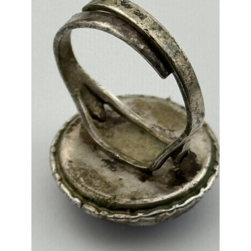Vintage Silver Tone Butterfly Wing Adjustable Ring AS IS‎
